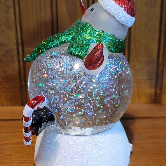 Color Changing Light Up Skiing Snowman Snow Globe - Picture 2 of 4